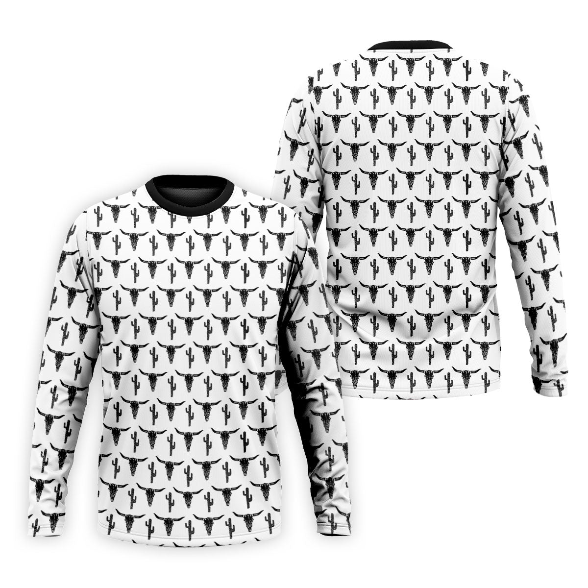 Longhorn Cow Skull Western Theme White Golf Tops For Men, Polo Shirts For Men, Golf Shirts For Men