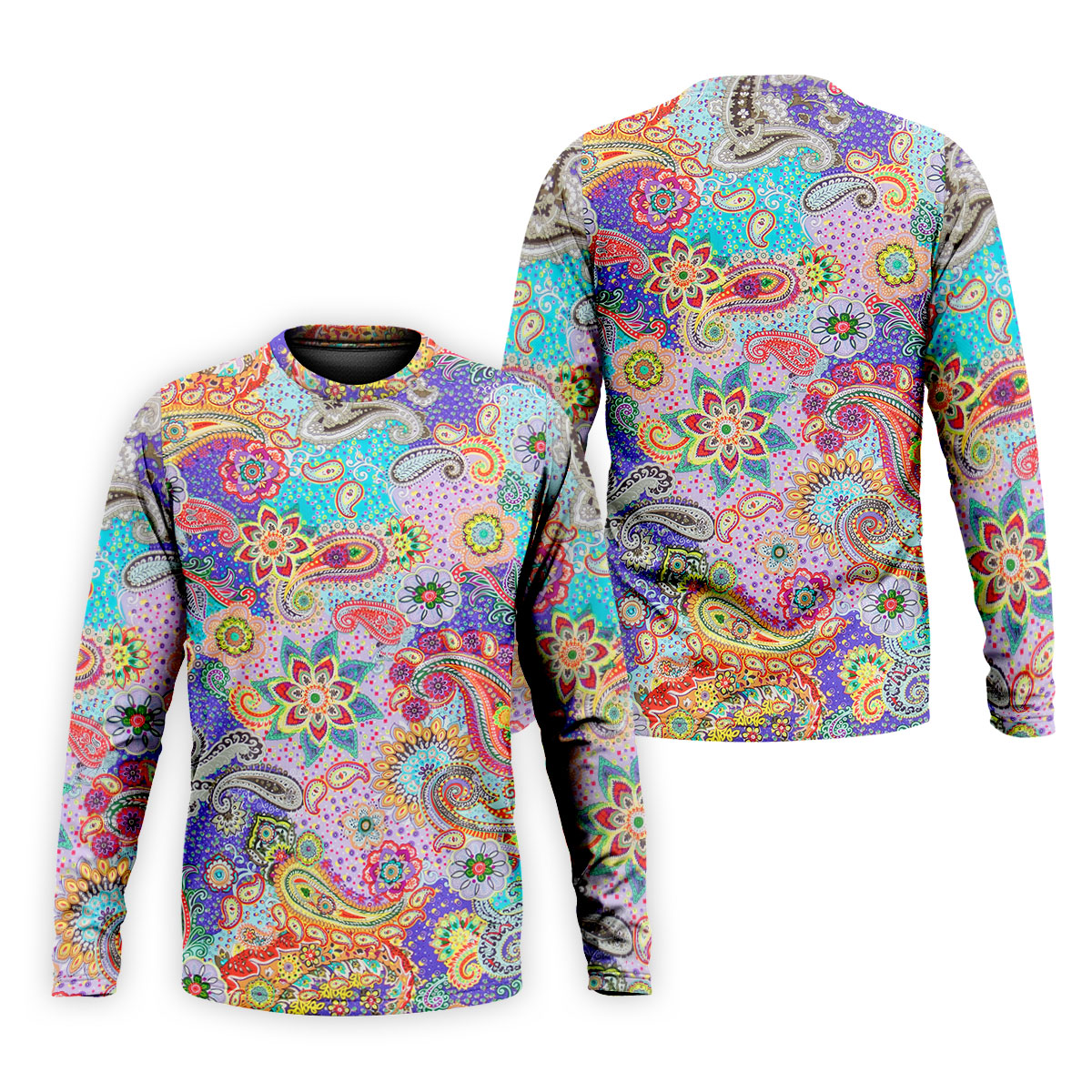 Vibrant Paisley Floral Patchwork Golf Polo Shirt, Hawaiian Golf Shirt, Mens Golf Polo