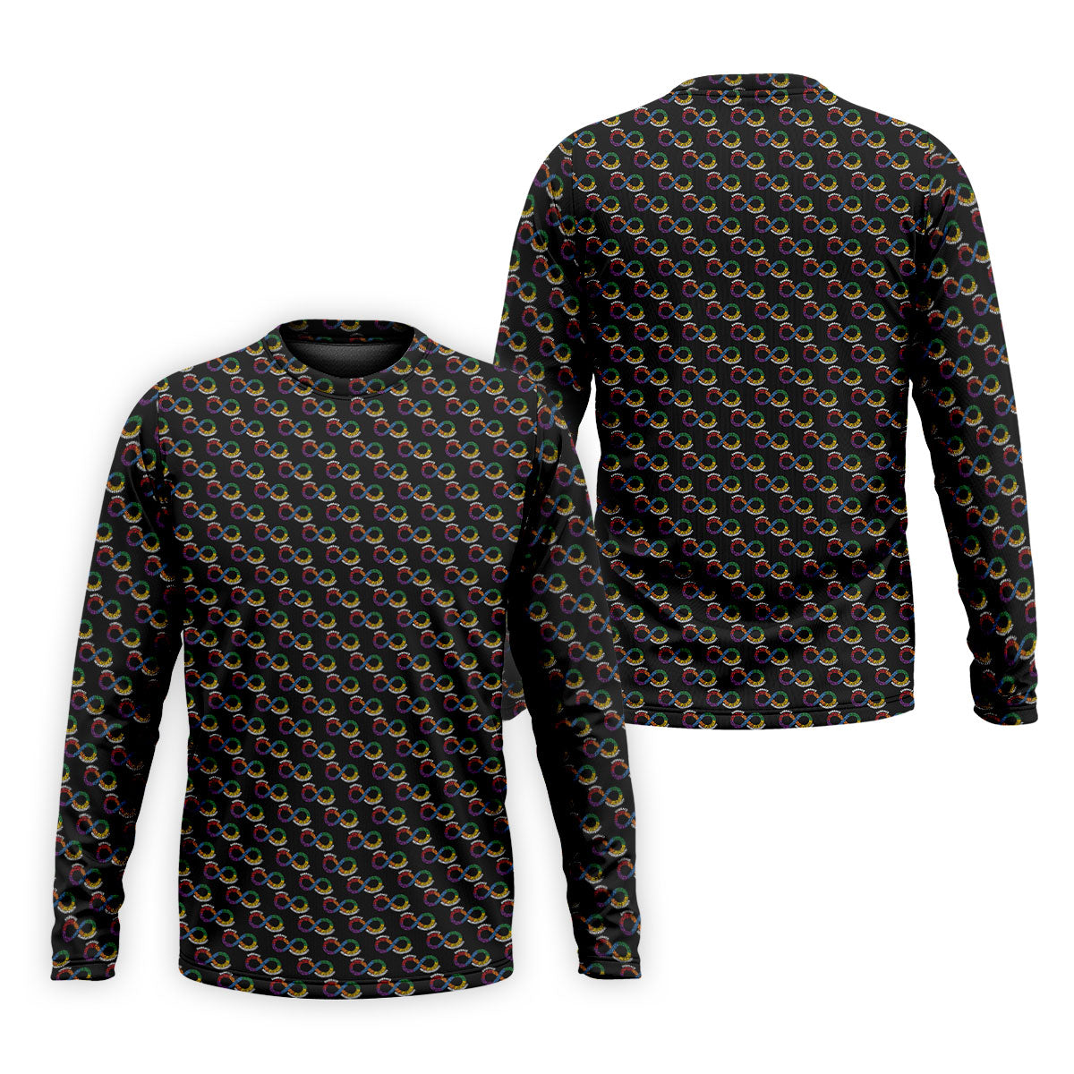 Embrace Neurodiversity Rainbow Infinity Symbol Autism Awareness Black Golf Shirt, Golf Shirts For Men