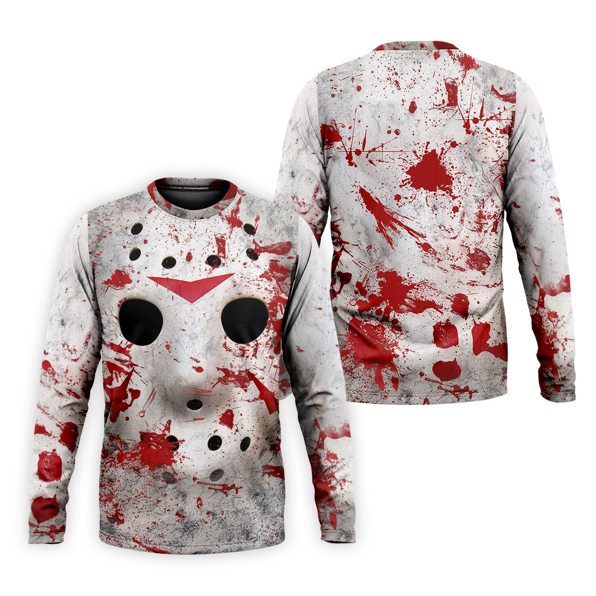 Creepy Mask Face Golf Tops For Men, Horror Character Cosplay Polo ShirtFor Men, Halloween Golf Shirt