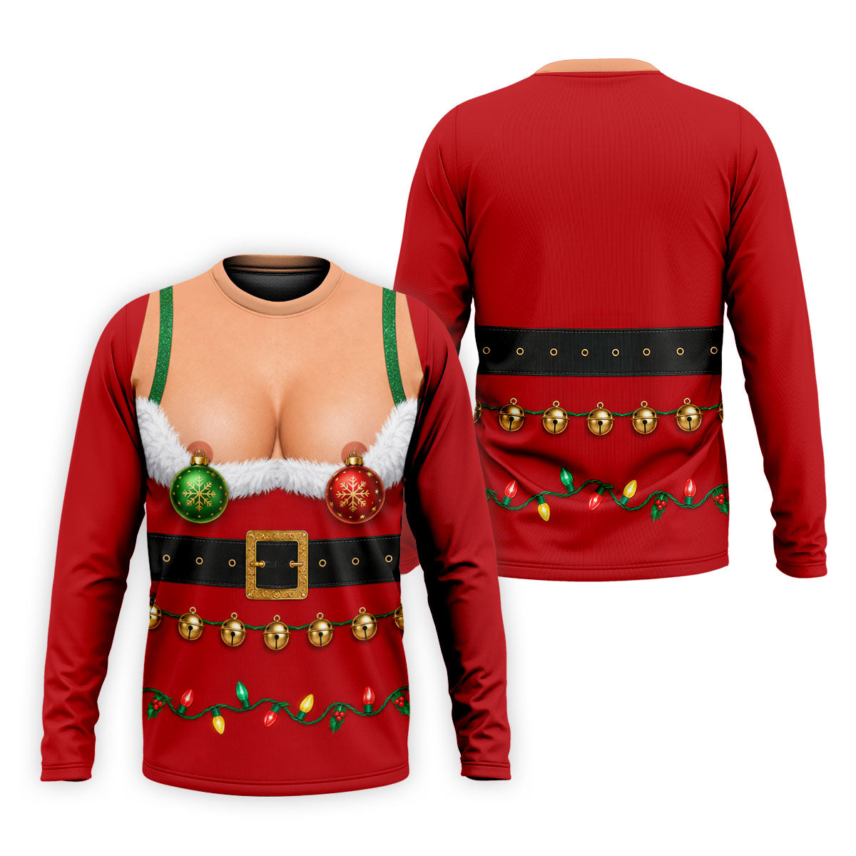 Funny Christmas Ornament Bra Golf Polo Shirt, Christmas Golf Shirt, Mens Golf Shirts