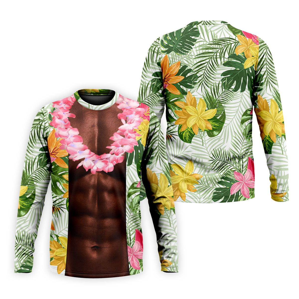 Dark Skin Tropical Muscle Chest Hawaiian Golf Polo Shirt, Polo Shirts For Men, Mens Golf Apparel