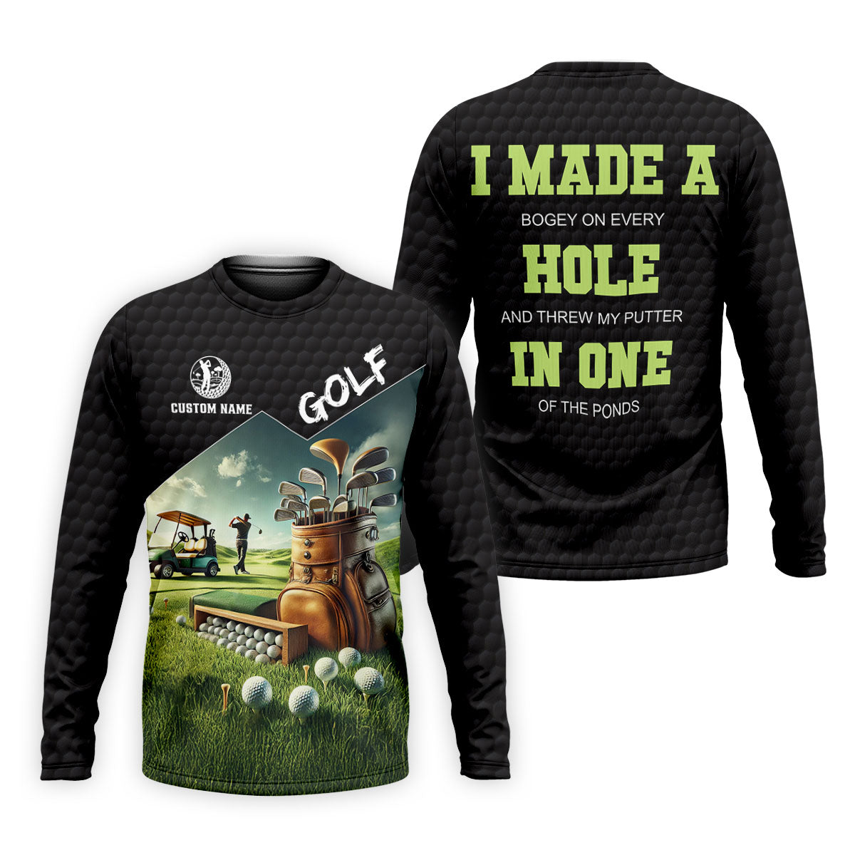 Custom Name Golf Course Club Bag Polo Shirt, Mens Golf Polo, Golf Apparel For Men