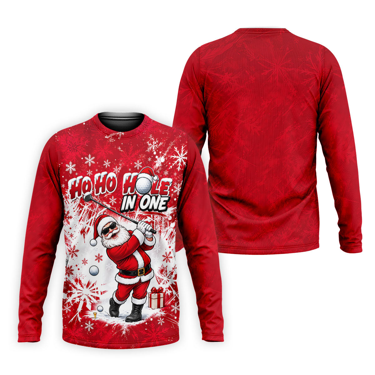 Ho Ho Hole In One Santa Christmas Golf Shirt, Mens Golf Polo, Golf Shirts For Men