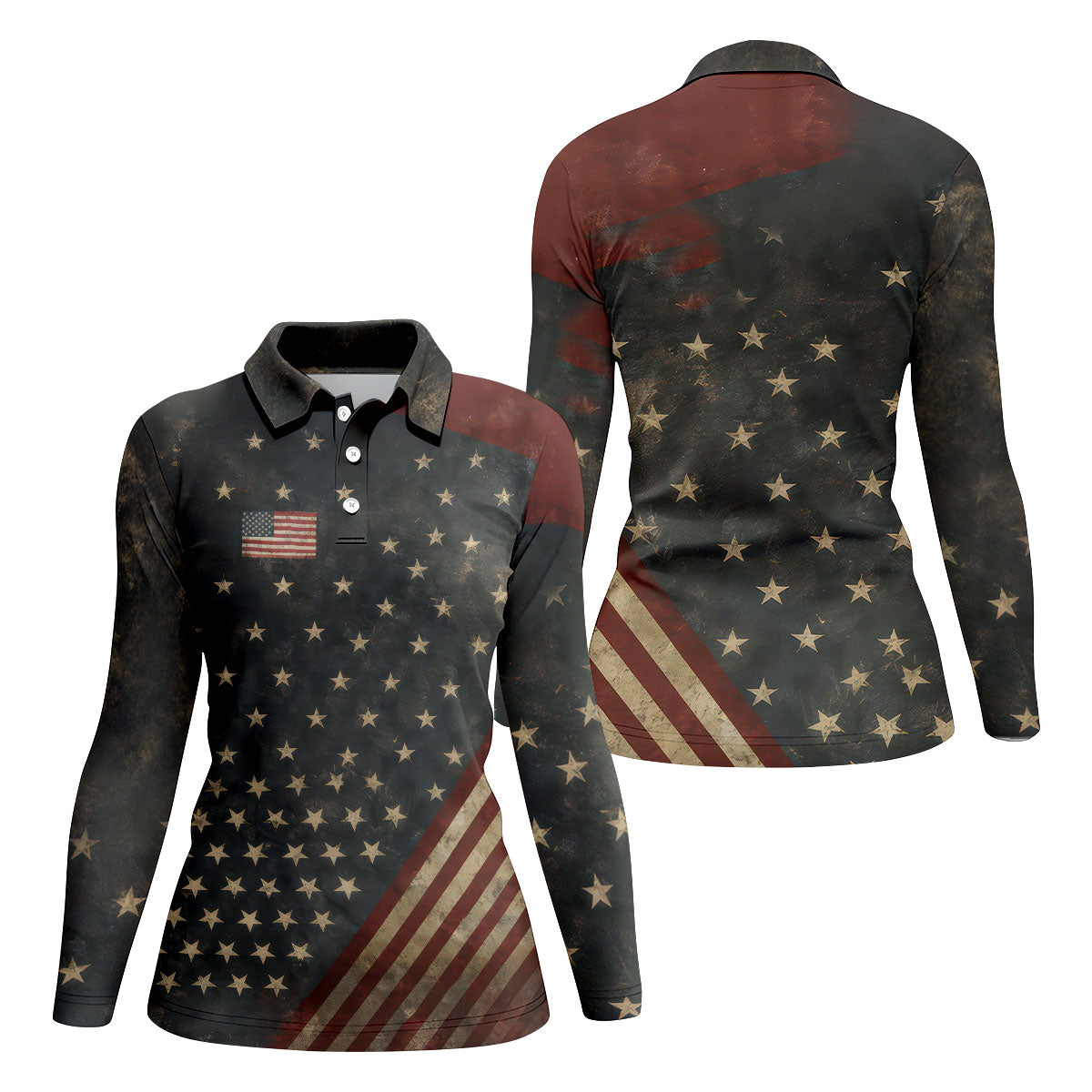 1776 Independence Day Stars Stripes Polo Golf Shirt, Patriotic Golf Shirt, Golf Shirts For Women