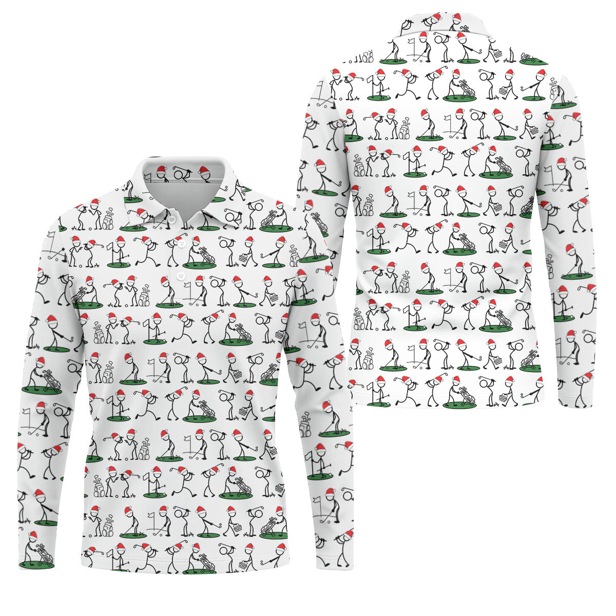 Funny Stickman Golf Pose Christmas Golf Shirt, Unique Gift For Golfer, Polo Shirts For Men