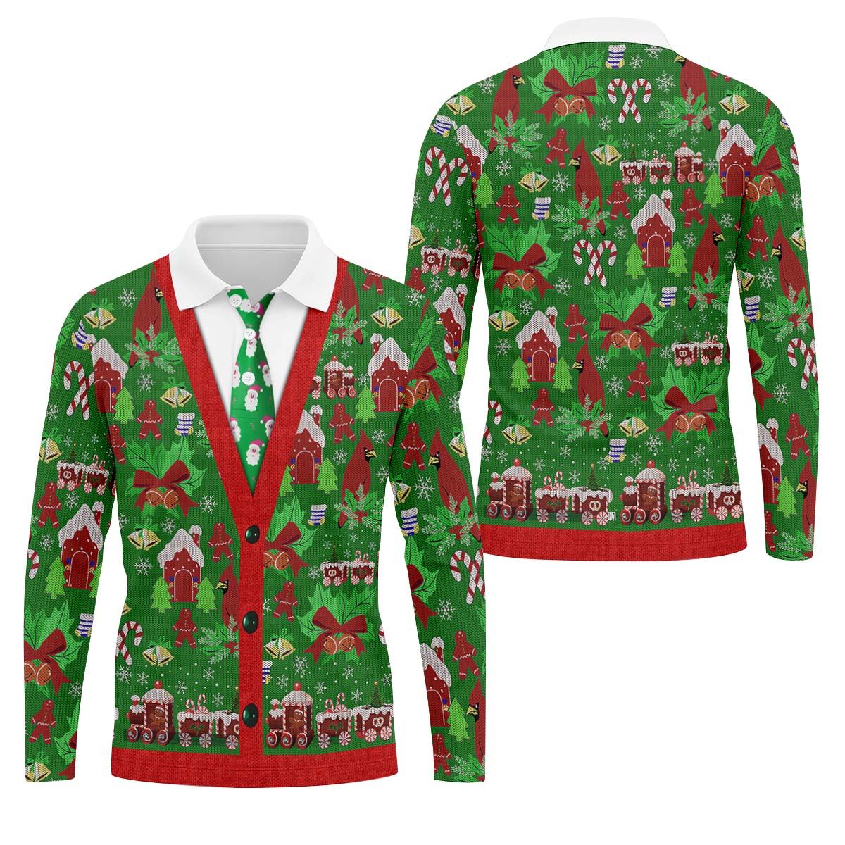 Christmas Pattern Fun Golf Shirts For Men, Christmas Golf Shirt, Unique Gift For Golfer, Polo Shirts For Men