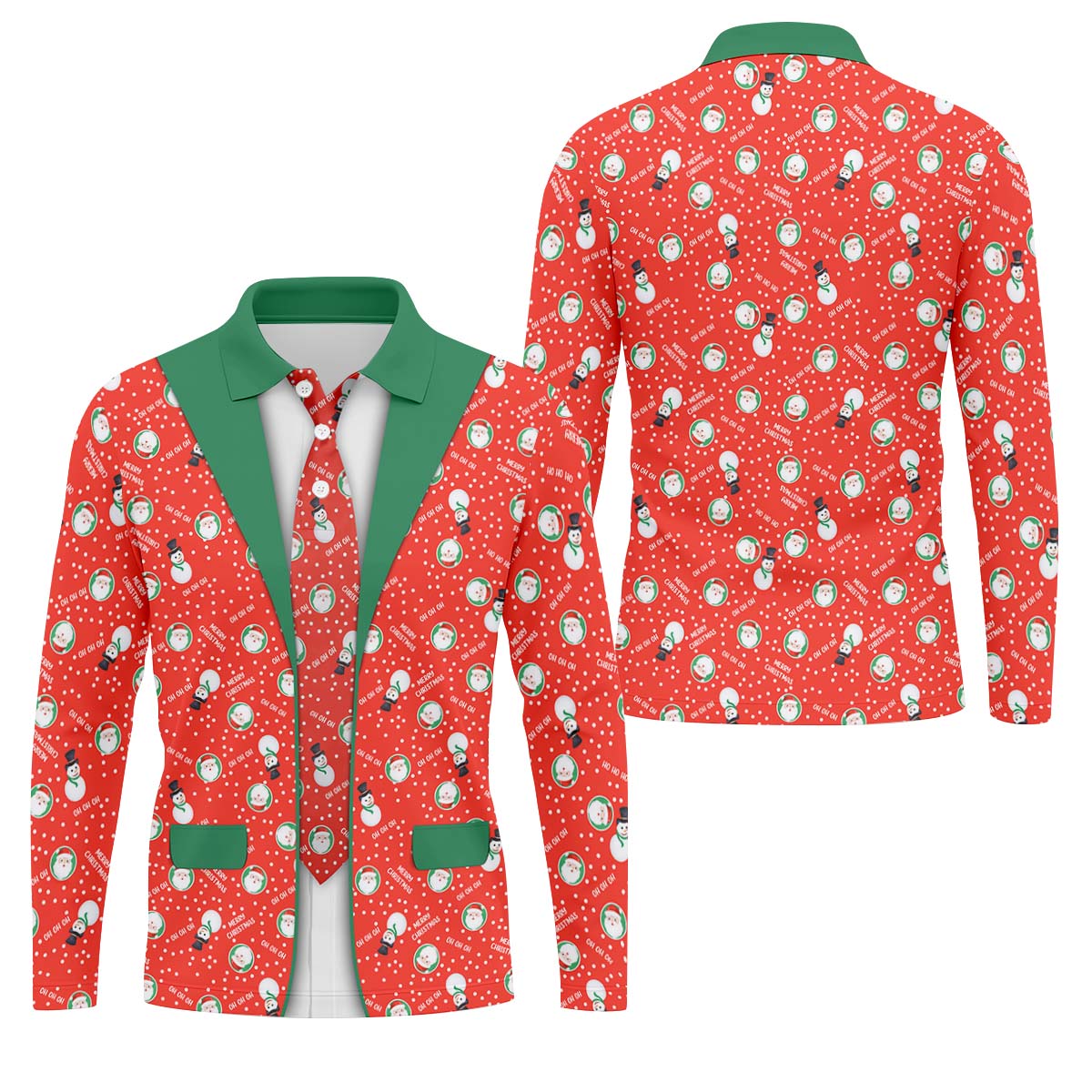 Ho Ho Ho Merry Christmas Funny Print Golf Tops For Men, Christmas Golf Shirt, Polo Shirts For Men