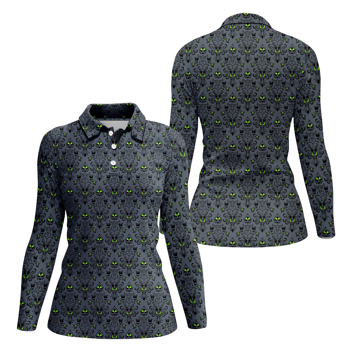 Haunted Mansion Hitchhiking Ghosts Halloween Golf Shirt, Halloween Gift Idea, Ladies Golf Shirts