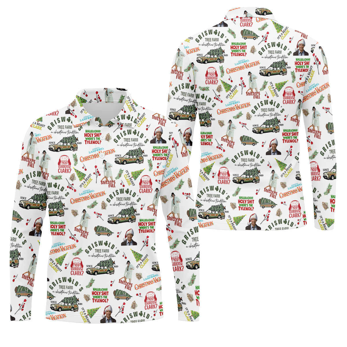 Tree Farm Christmas Golf Shirt, White Polo Shirt ??ns, Fun Golf Shirts For Men, Golf Gift For Men