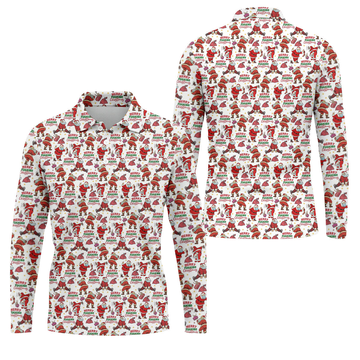 Merry Freaking Christmas Funny Santa Christmas Golf Shirt, Fun Golf Shirts For Men, Golf Gift For Men
