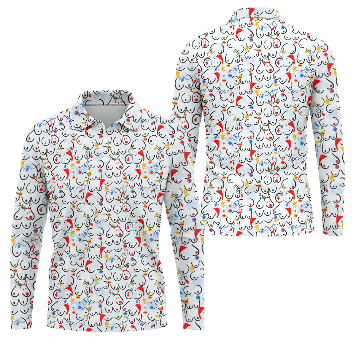 Naughty Christmas Golf Tops For Men, Christmas Golf Shirt, Fun Golf Shirts For Men, Golf Gift For Men