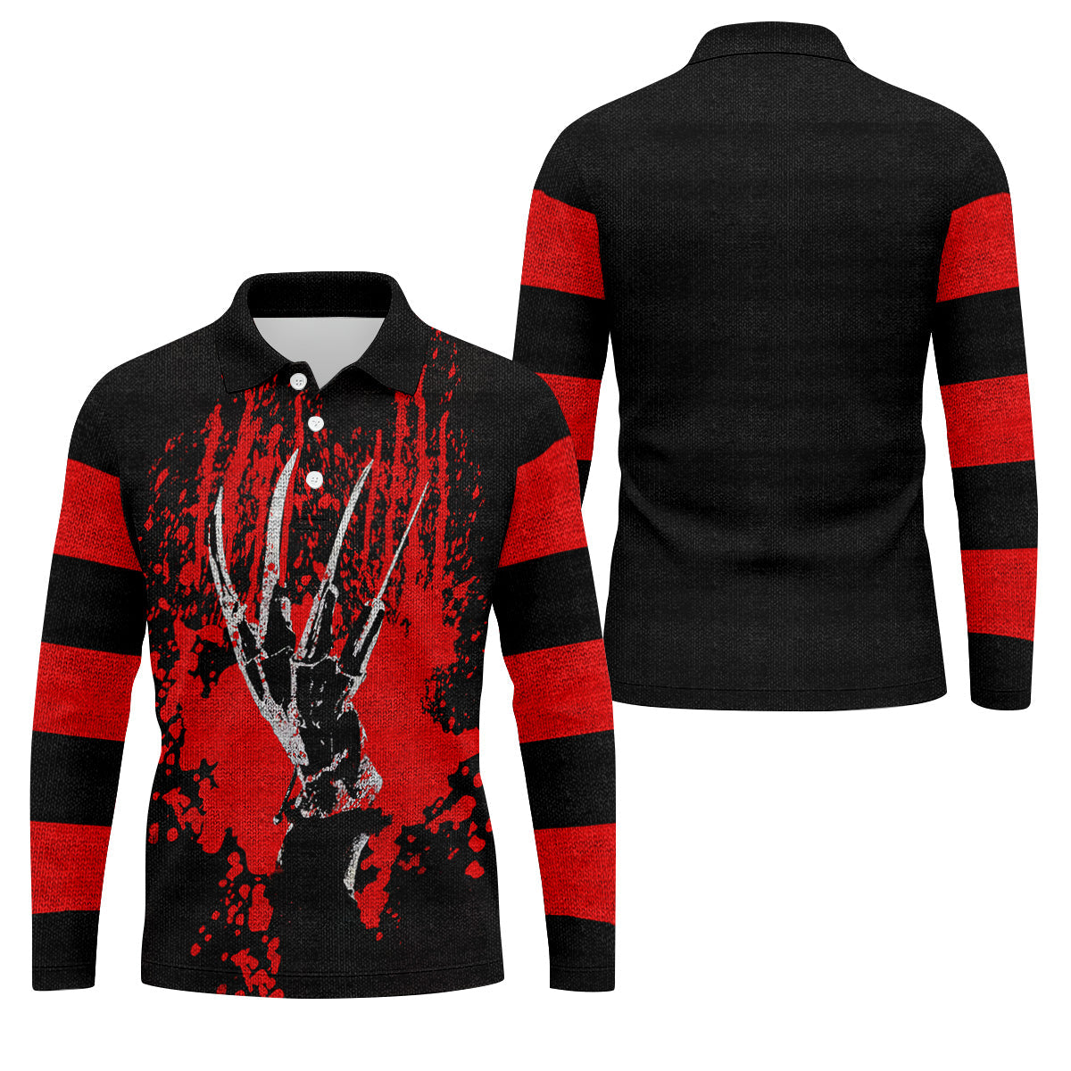 Horror Hand Golf Tops For Men, Horror Movie Golf Polos, Halloween Golf Shirt, Gift For Golfer