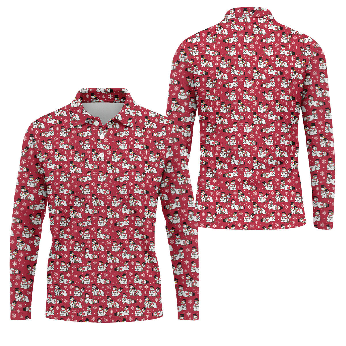 Naughty Snowman Red Golf Shirt, Christmas Golf Shirt, Fun Golf Shirts For Men, Polo Shirts For Men