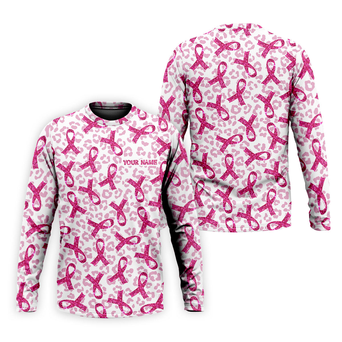 Breast Cancer Pink Ribbon Leopard Pattern Golf Tops For Men, Cancer Awareness Shirt, Golf Shirts For Men