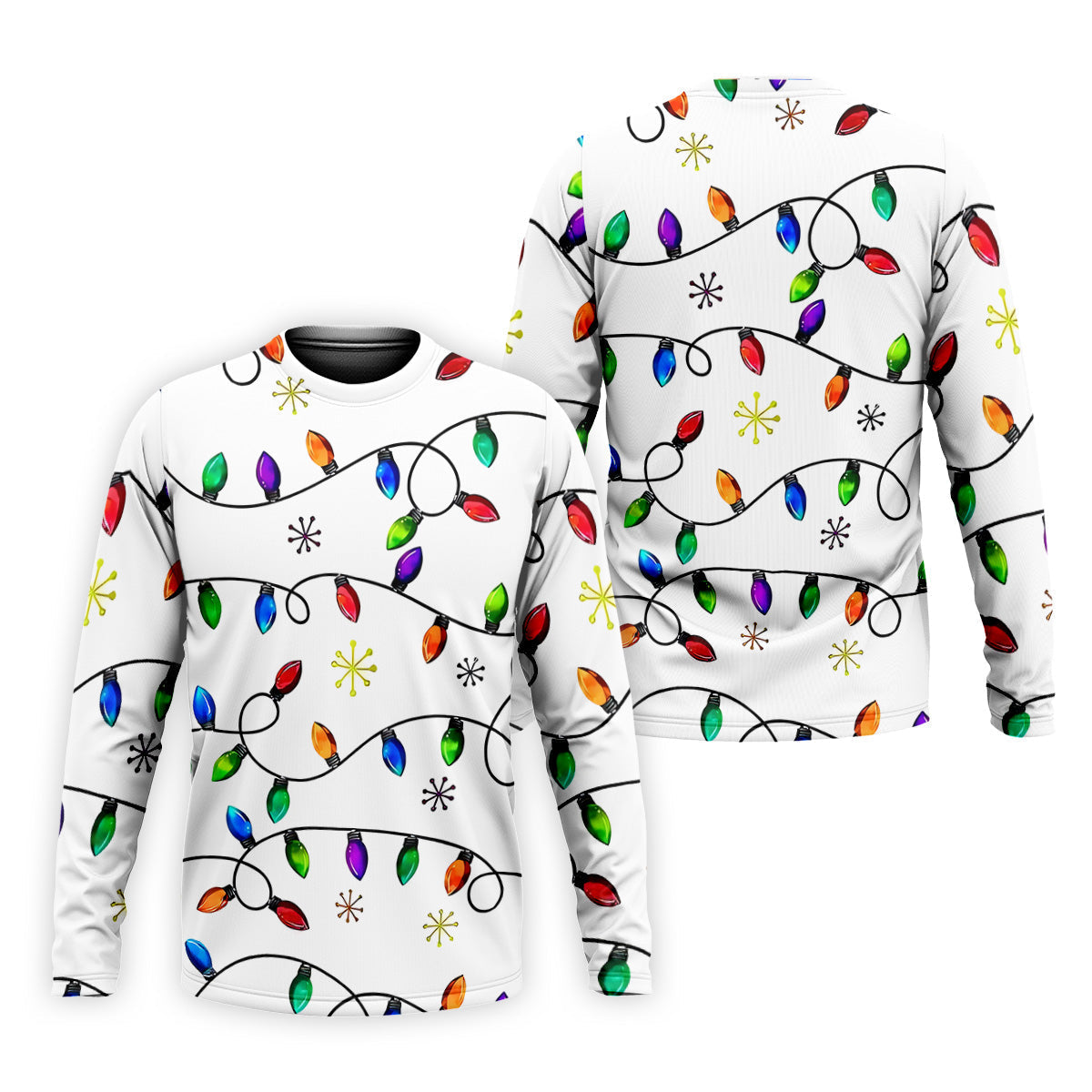 Christmas Light Print Fun Men's Golf Polos, Christmas Golf Shirt, Unique Gift For Golfer, Polo Shirts For Men