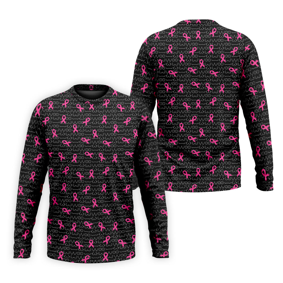 Black Golf Polo with Pink Ribbon, Men's Golf Polo Shirt, Breast Cancer Awareness Shirt, Funny Golf Shirt