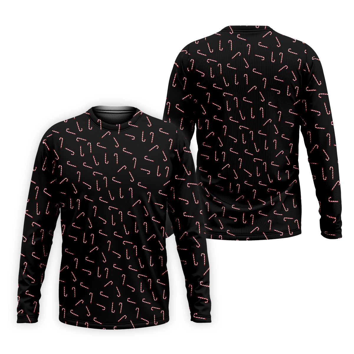 Christmas Candy Cane Golf Tops For Men, Christmas Golf Shirt, Black Golf Polo Shirt, Golf Gift For Men