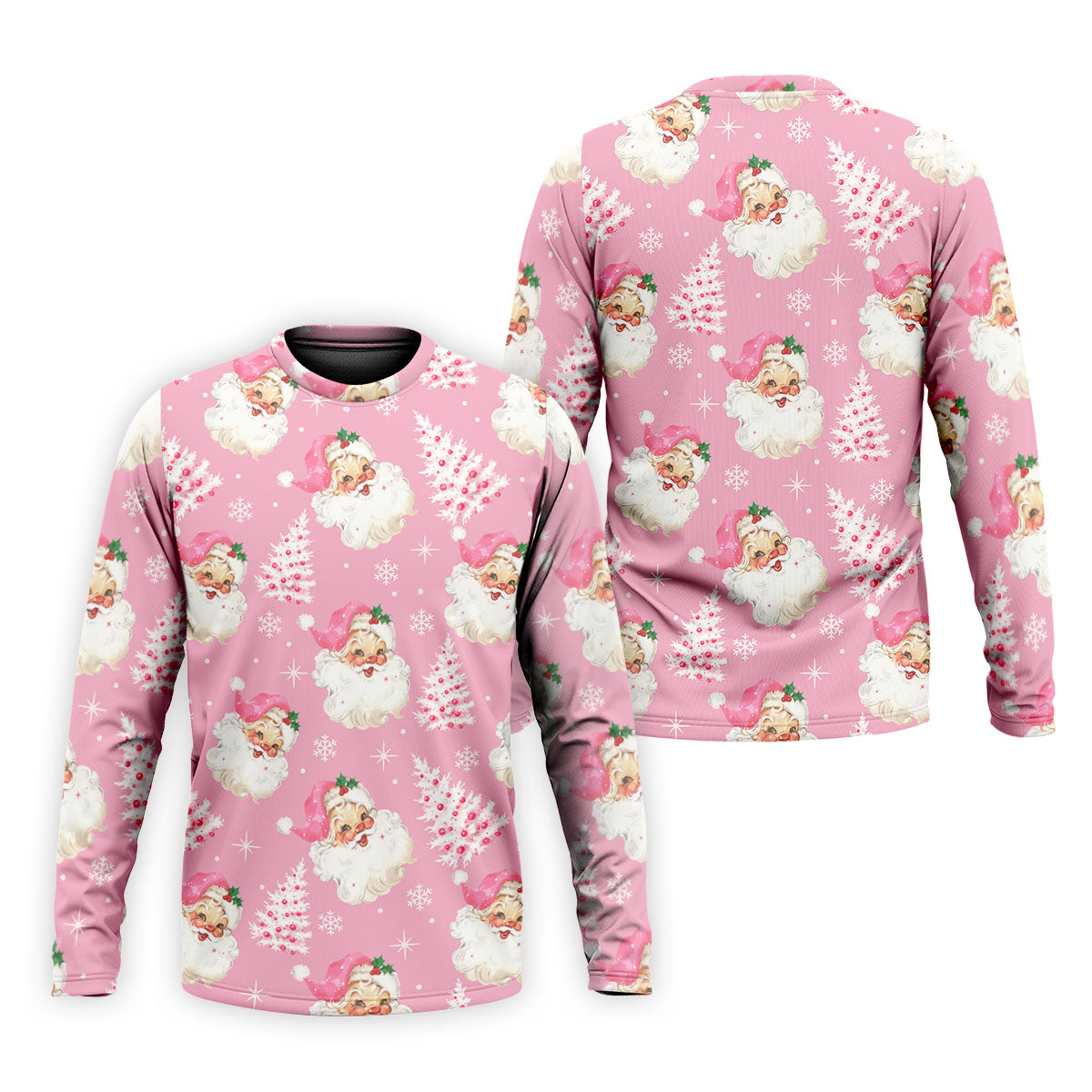 Pink Santa Claus Christmas Golf Shirt, Cute Golf Outfit, Polo Shirts For Men, Golf Gift For Men