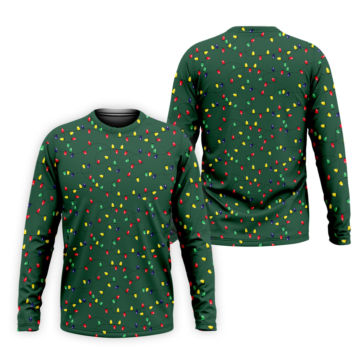 Christmas Colorful Lights Green Golf Shirt, Christmas Golf Shirt, Polo Shirts For Men, Golf Gift For Men