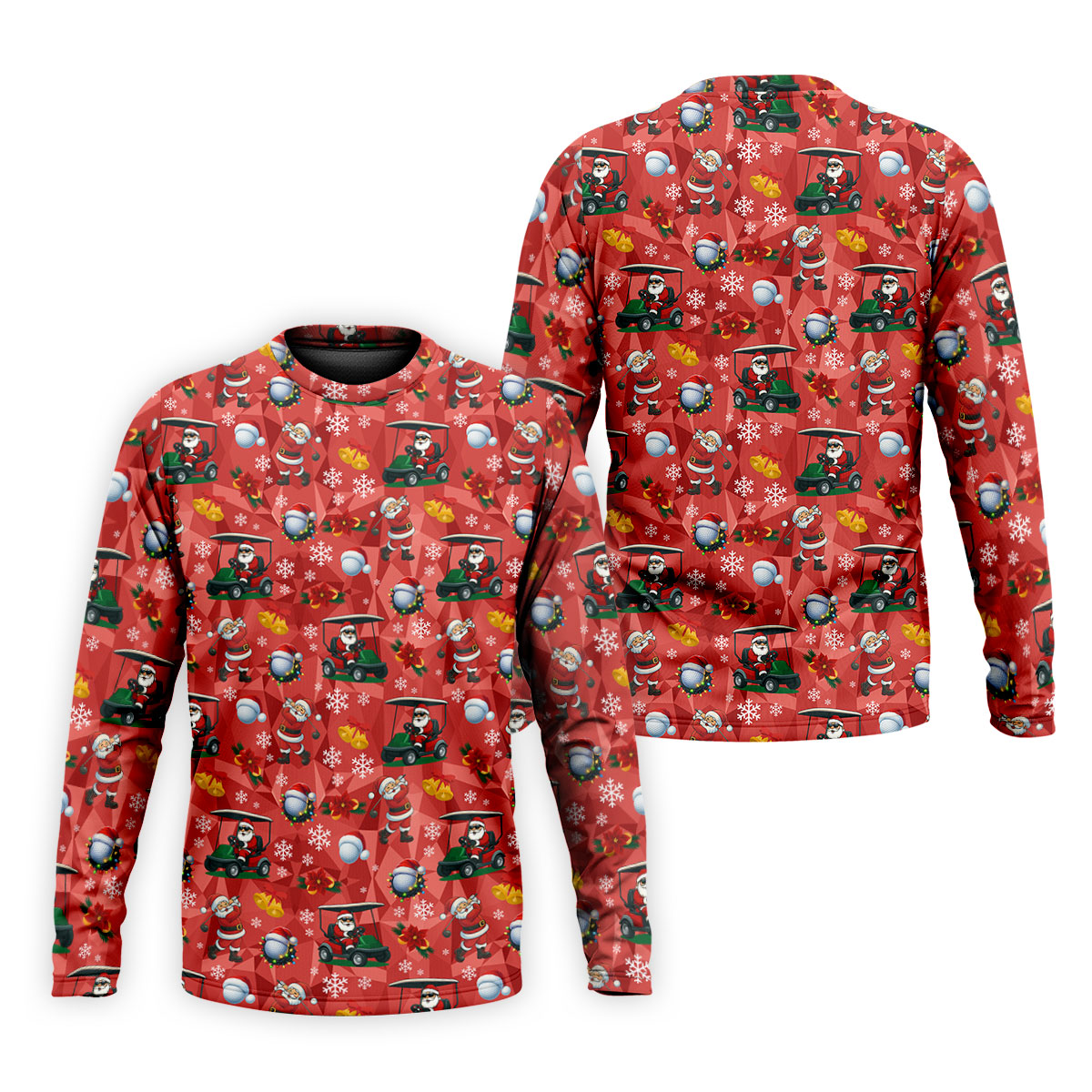 Santa Christmas Red Golf Shirt, Fun Golf Shirts For Men, Christmas Golf Shirt, Golf Shirts For Men