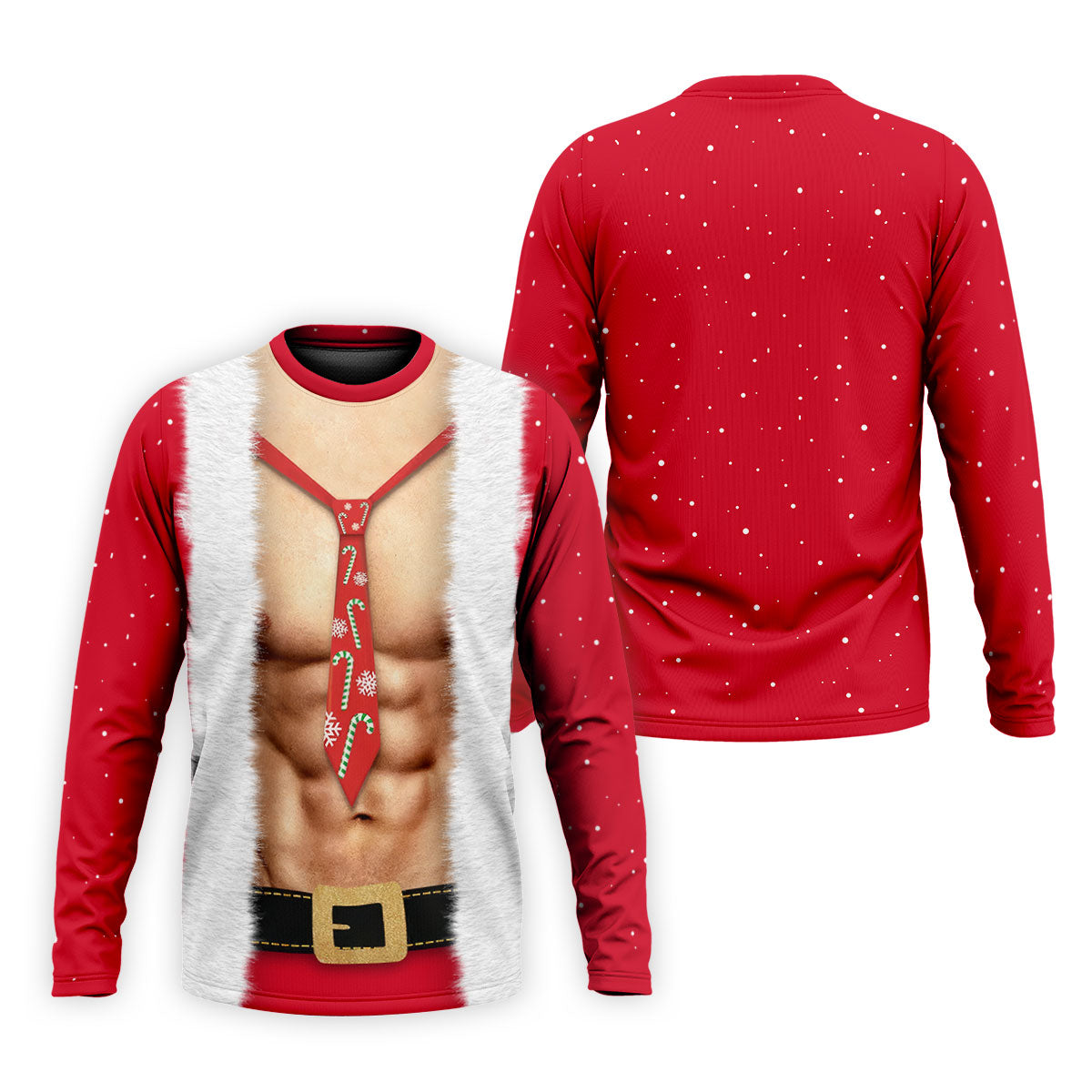 Funny Santa Muscle Cosplay Christmas Golf Shirt, Polo Shirts For Men, Fun Golf Shirts For Men, Golf Gift For Men