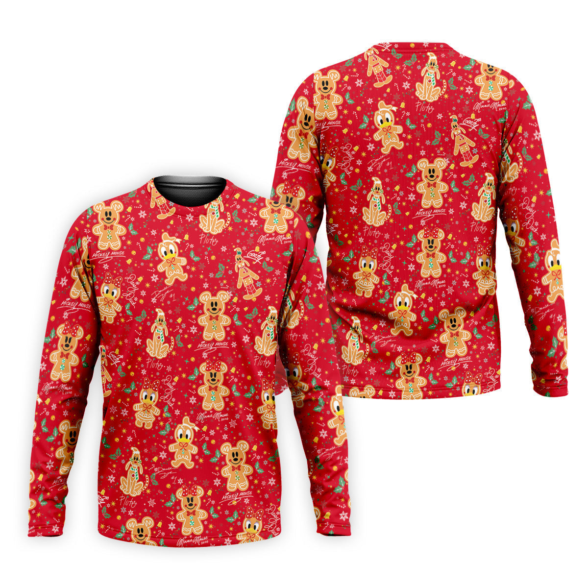 Cute Gingerbread Classic Cartoon Characters Christmas Golf Shirt, Fun Golf Shirts For Men, Golf Gift For Men