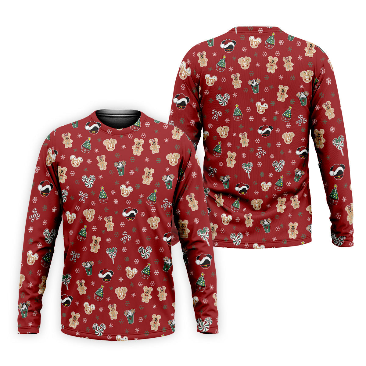 Christmas Gingerbread Red Golf Shirt, Holiday Pattern Christmas Golf Shirt, Polo Shirts For Men