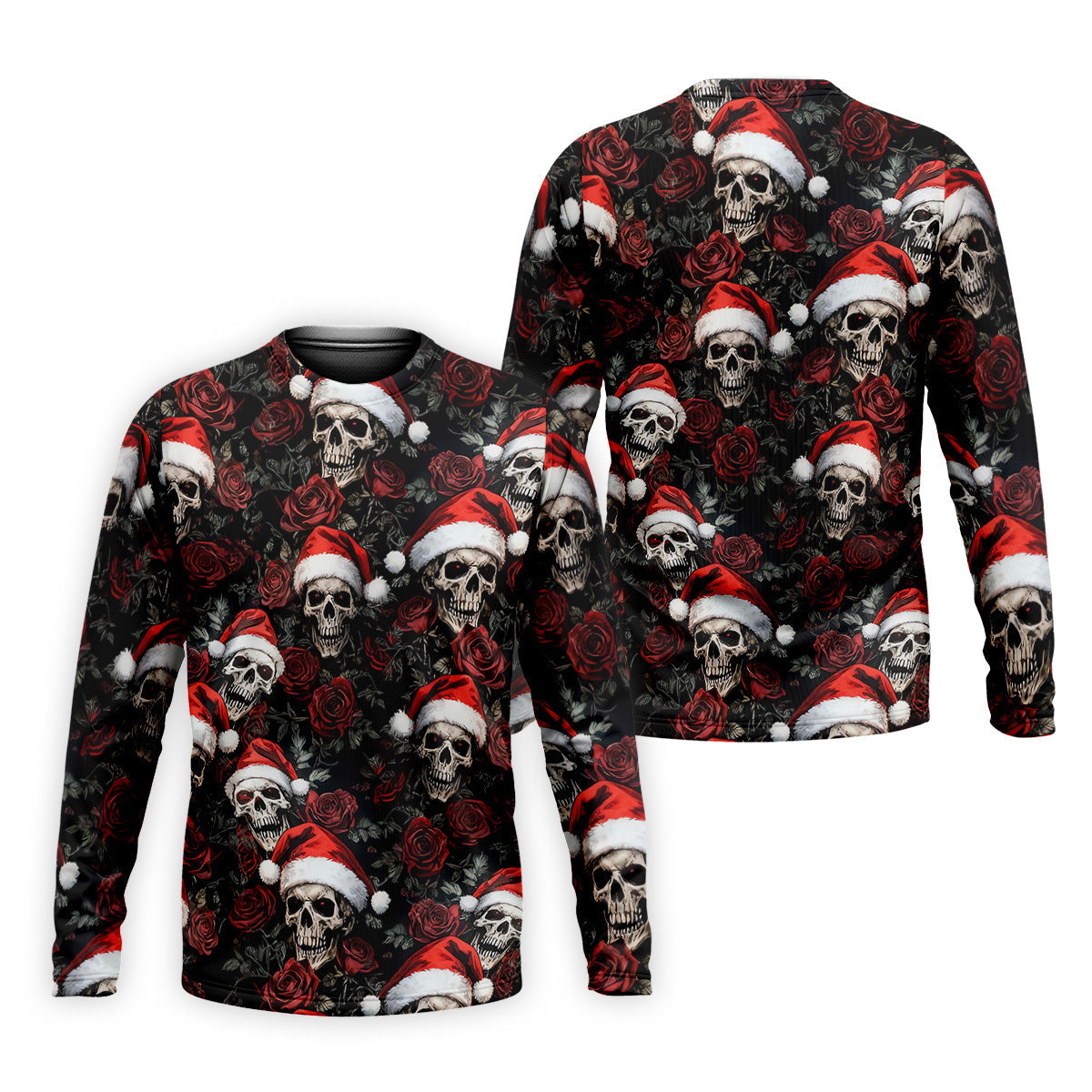 Vintage Skull And Roses Christmas Golf Shirt, Cool Golf Outfit, Polo Shirts For Men, Golf Shirts For Men