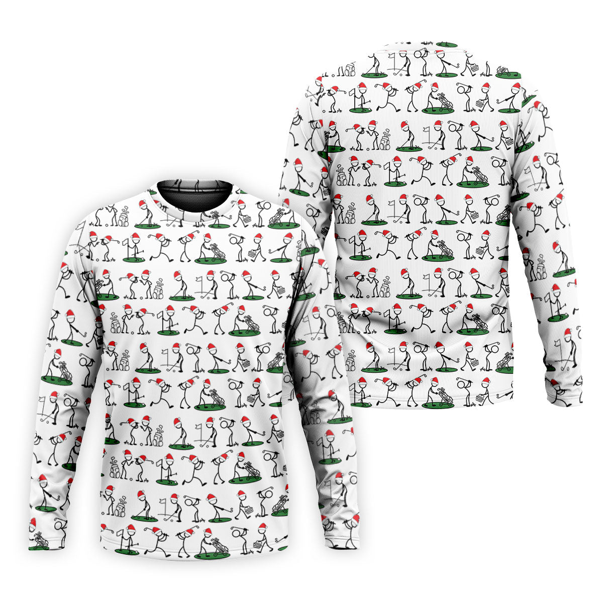 Funny Stickman Golf Pose Christmas Golf Shirt, Unique Gift For Golfer, Polo Shirts For Men