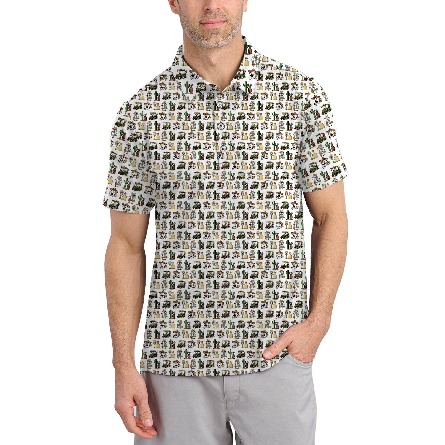 Pattern Golf Shirt, Mexican Golf Shirt For Golfer, Funny Golf Shirt For Men