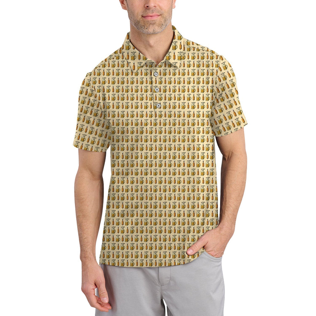 Beer Golf Shirt For Golfer, Pattern Golf Shirt, Funny Golf Shirt For Men, Crazy Golf Shirt