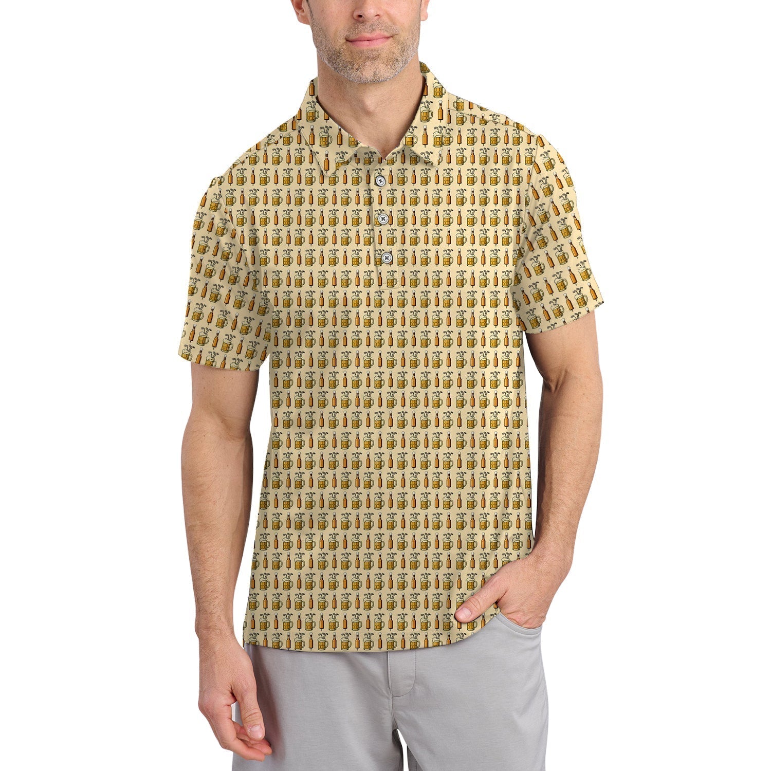 Beer Golf Shirt For Golfer, Pattern Golf Shirt, Funny Golf Shirt For Men, Crazy Golf Shirt
