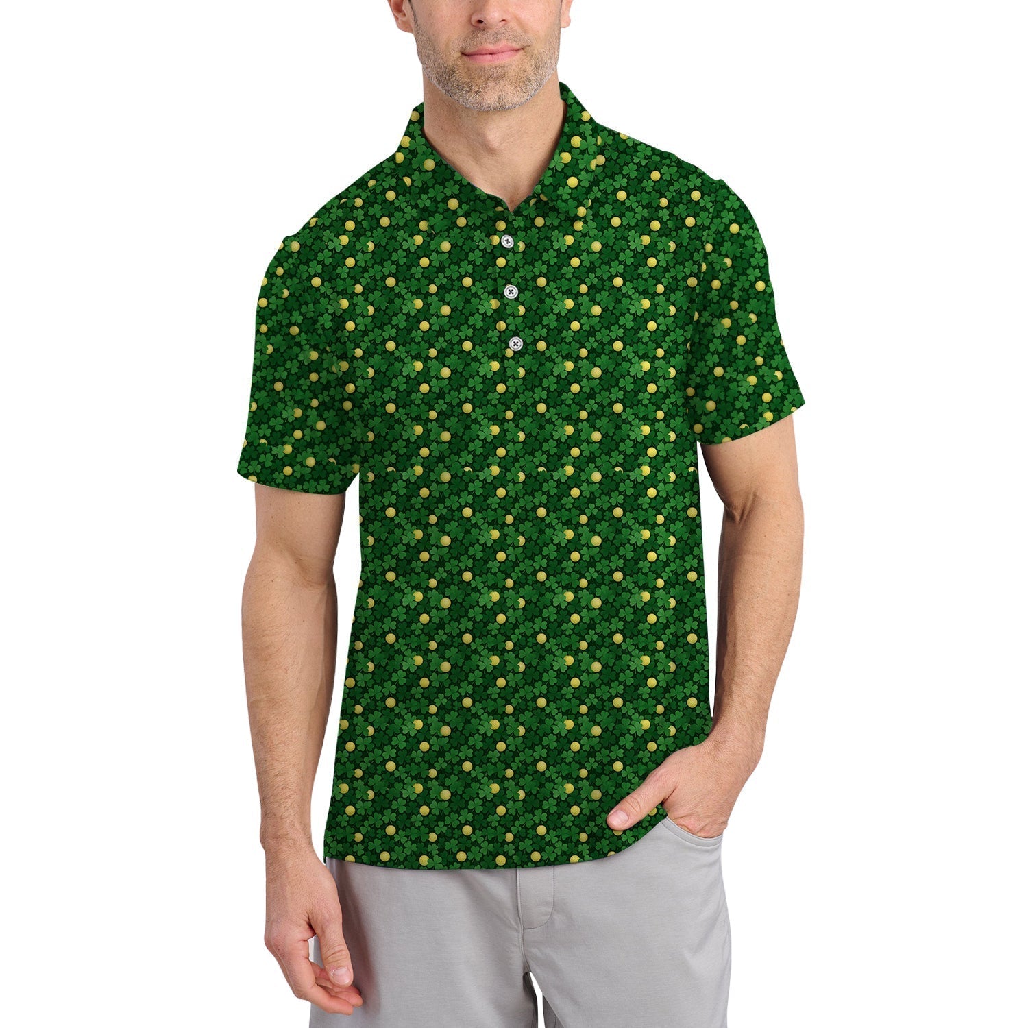 Irish Golf Shirts, Ireland Golf Polos For Golfer, Pattern Golf Shirt For Men