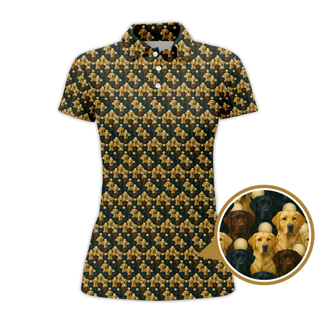 Labrador Golf Shirt For Men, Pattern Dog Golf Shirt For Golfer, Crazy Golf Shirt