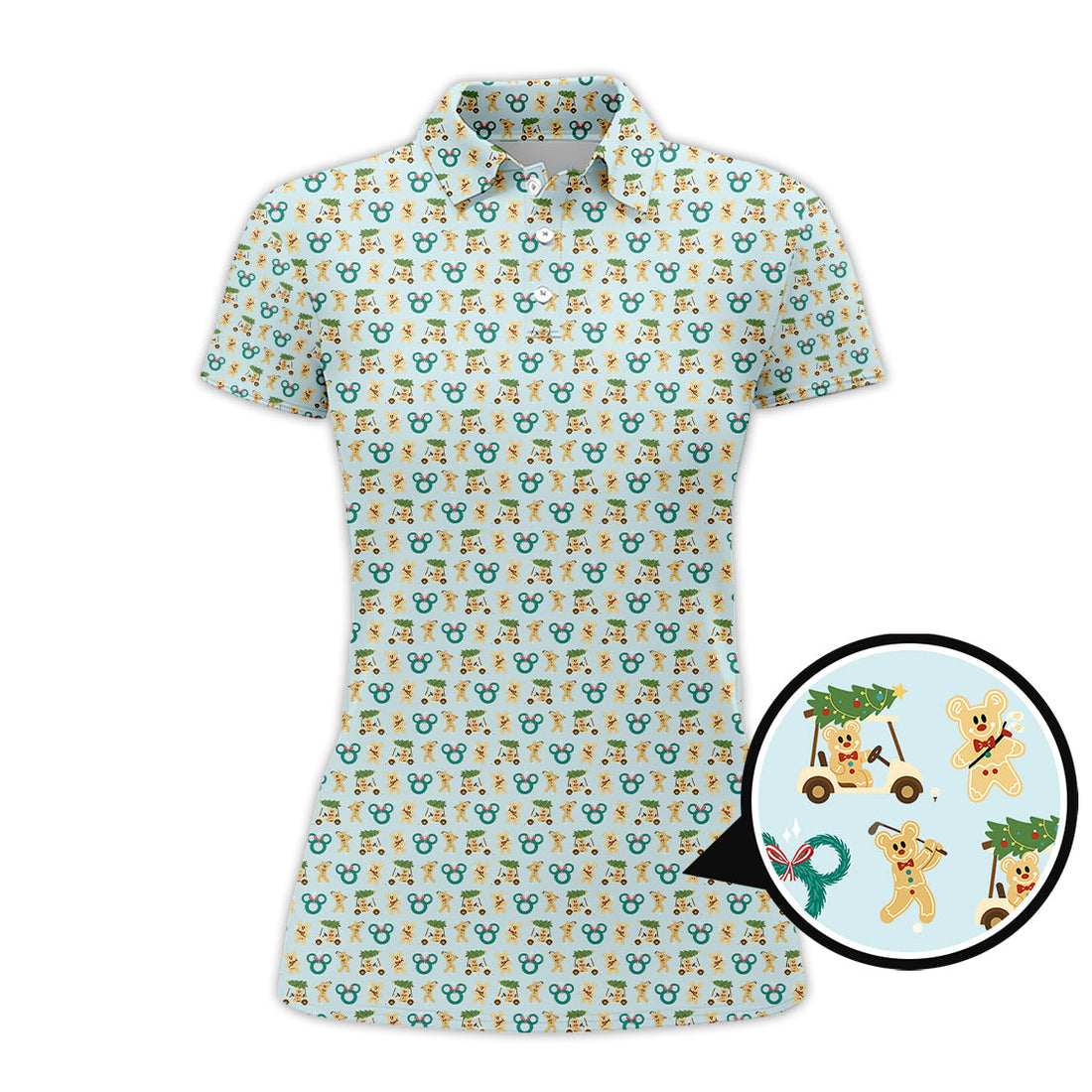 Funny Christmas Golf Shirt, Men's Pattern Golf shirt, Xmas Golf Shirt For Golfer