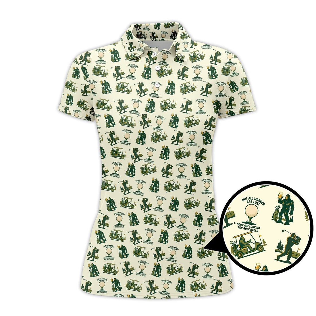 Bigfoot Golf Shirt For Men, Funny Golf Shirts, Pattern Golf Gift For Golfers