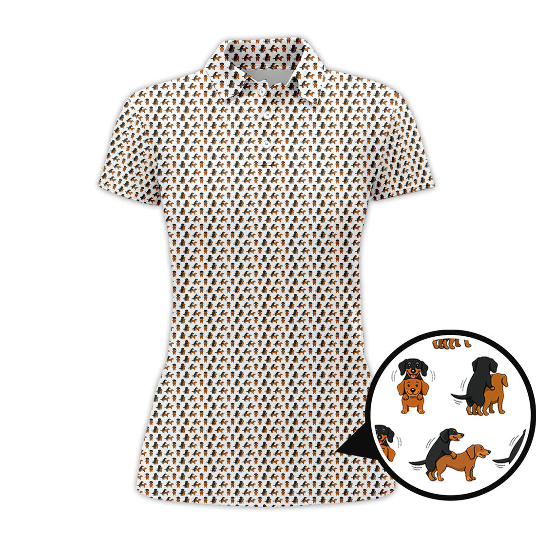 Funny Golf Pattern Shirt, Dachshund Golf Shirt For Golfer, Crazy Golf Shirt For Men