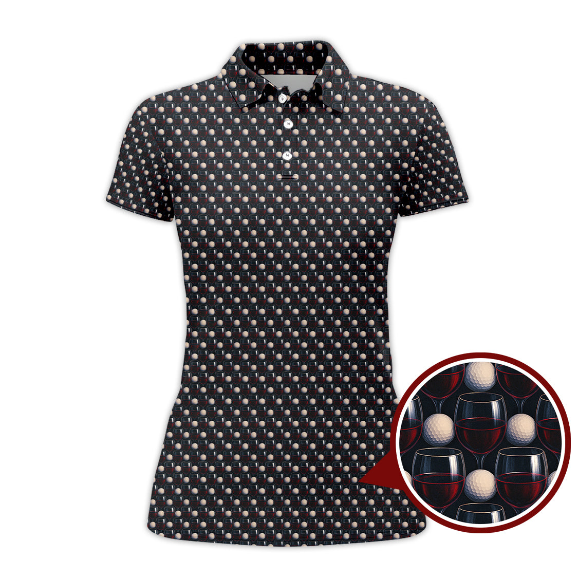 Golf Wine Polos For Golfers, Pattern Golf Shirt, Crazy Golf Shirt For Men