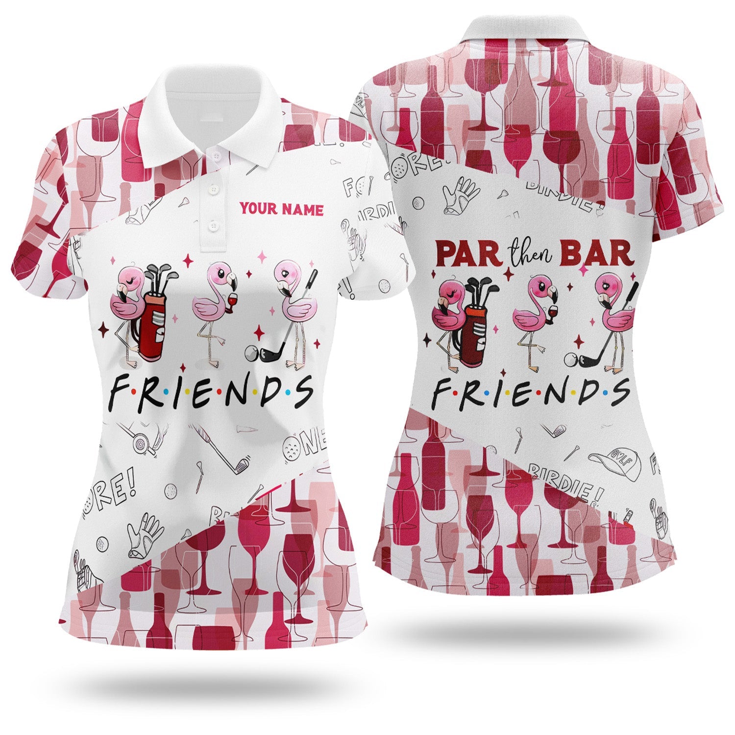 Par Then Bar Custom Funny Womens Golf Polo Shirt, Ladies Golf Polos Gifts