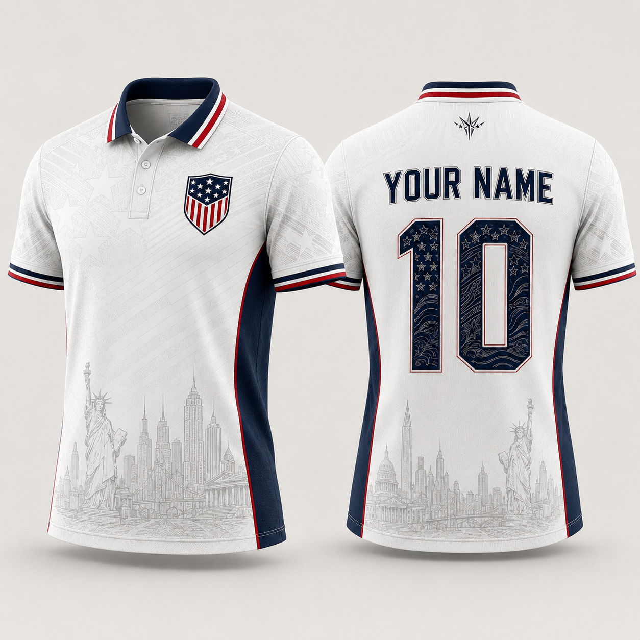 USA Football National Team Fooball Shirt, Patriotic American Flag V-Neck For Men, Football Gifts