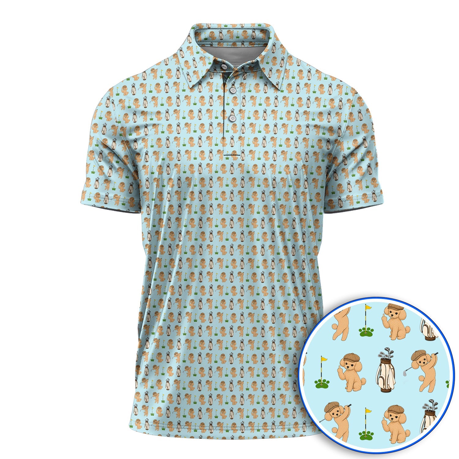 Toy Poodle Pattern Golf Polos, Funny Poodle Golf Polos, Golf Gift For Dog Lover