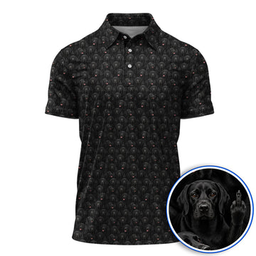 Black Labrador Middle Finger Golf Shirt, Funny Pattern Golf Shirt, Dog Lover Golf Gift