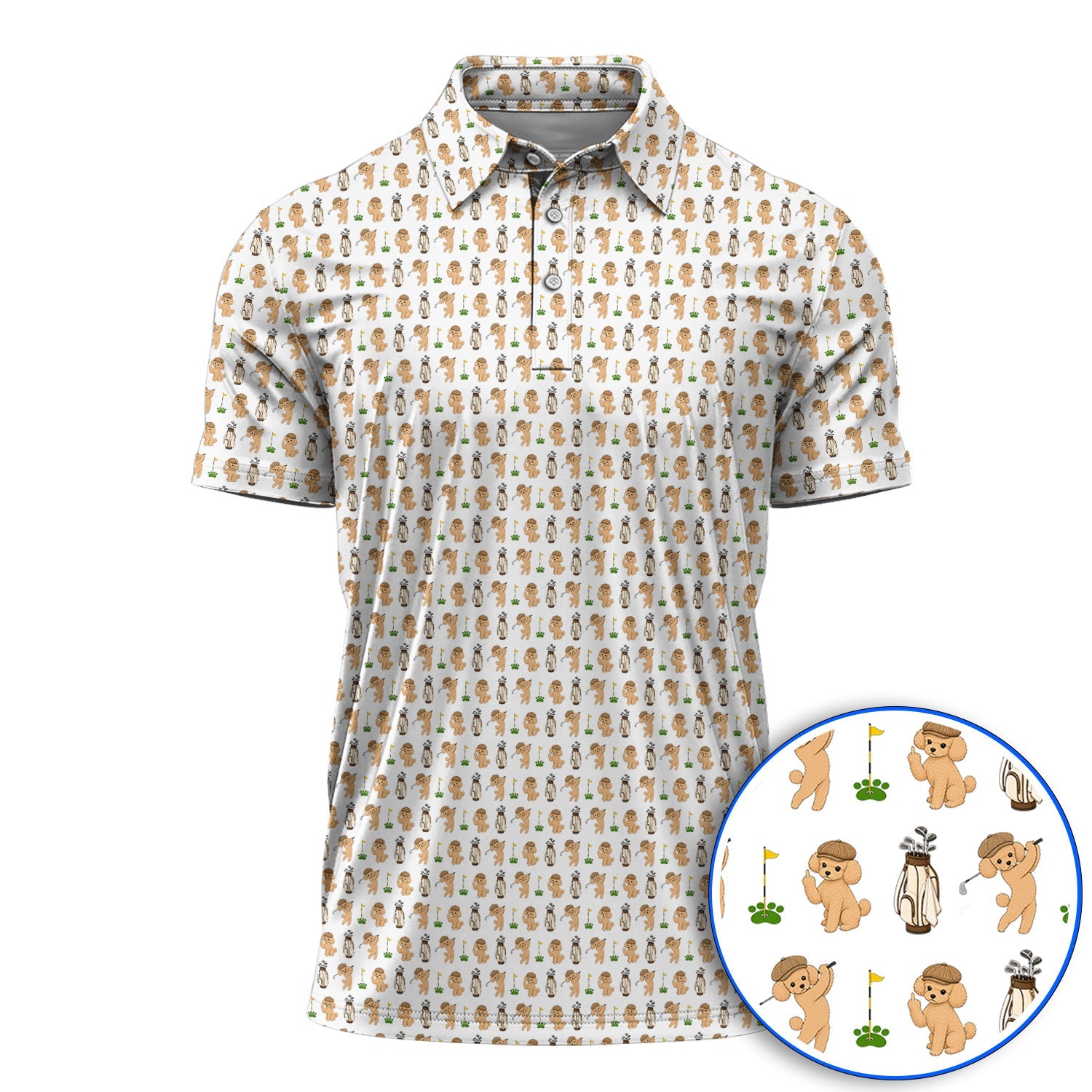 Toy Poodle Pattern Golf Polos, Funny Poodle Golf Polos, Golf Gift For Dog Lover