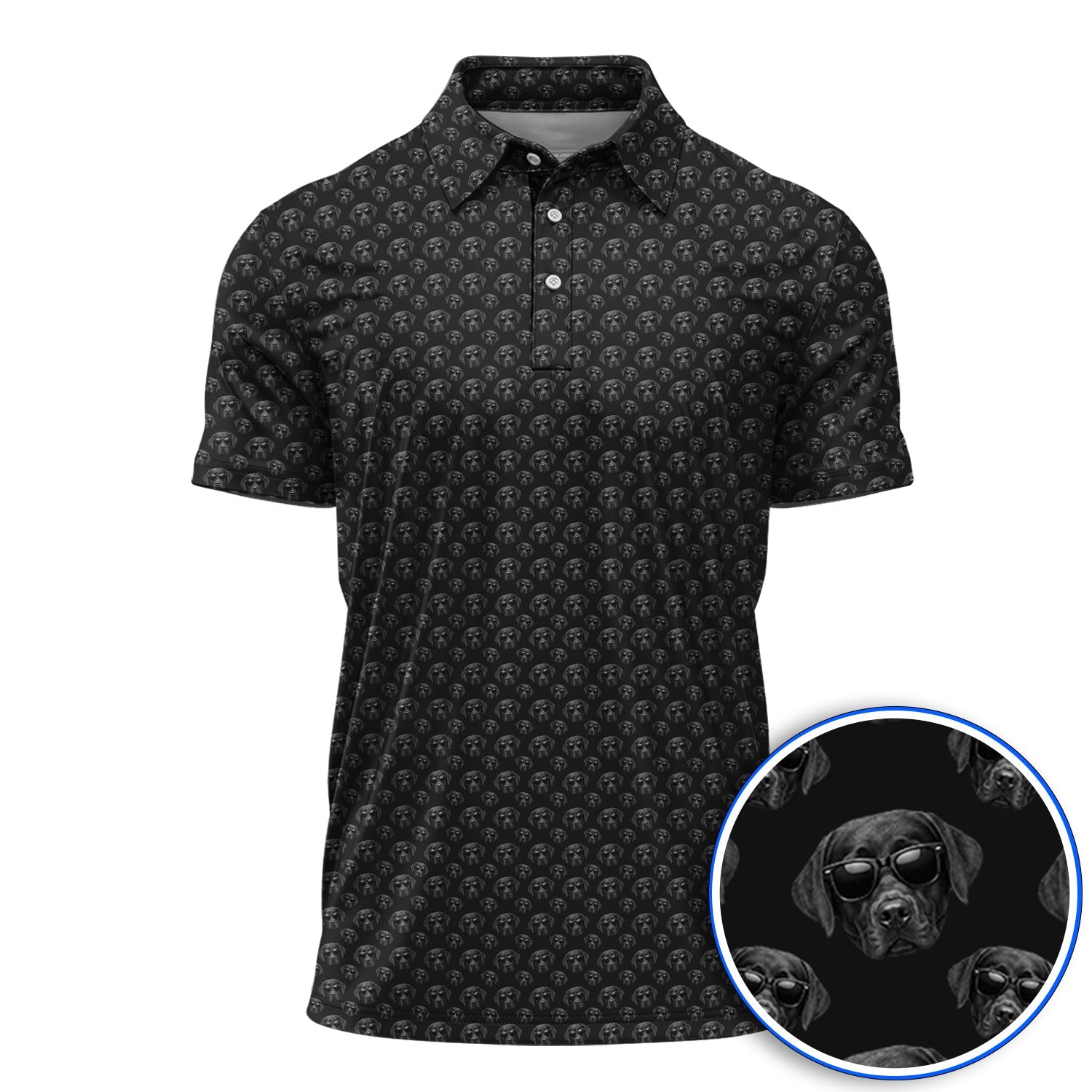Labrador Retriever Golf Shirt, Black Lab Sunglasses Pattern Polos, Funny Golf Gift For Dog Lover