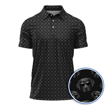 Labrador Retriever Golf Shirt, Black Lab Sunglasses Pattern Polos, Funny Golf Gift For Dog Lover