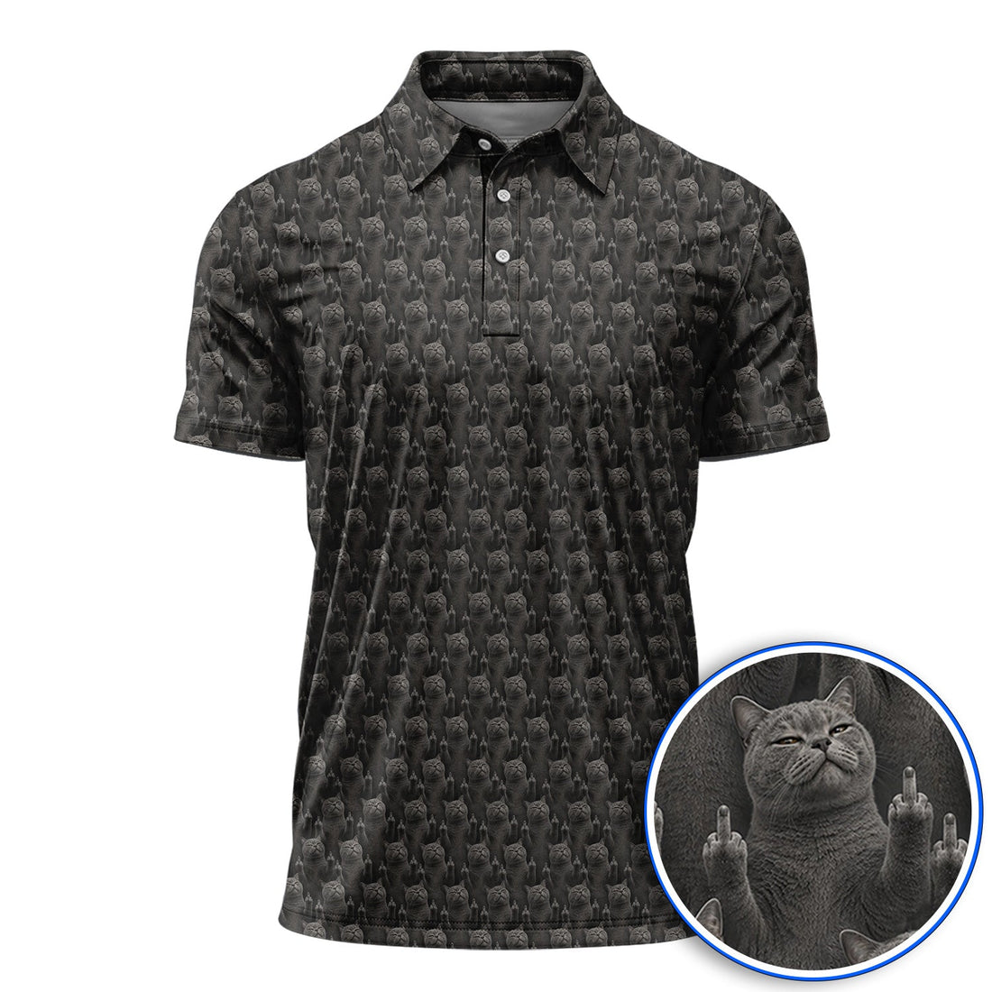 Cat Pattern Golf Polos, Funny Cats Golf Shirt, Cat Lover Golf Shirts