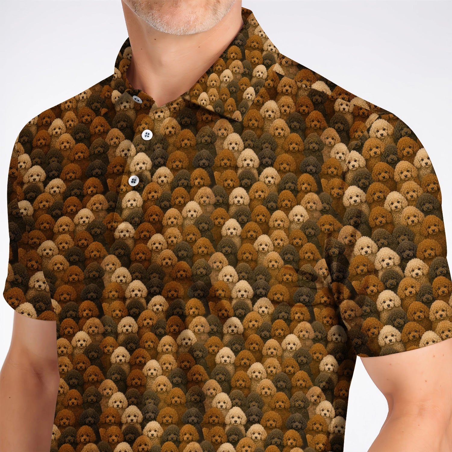 Funny Poodle Pattern Golf Polos, Poodle Dog Golf Shirt, Golfer Dog Lover Gift