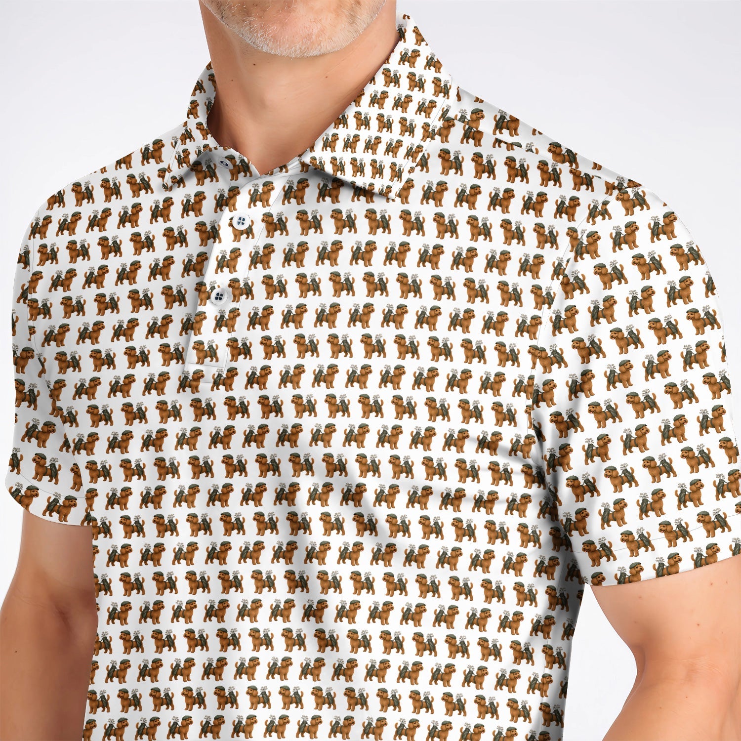 Funny Dog Pattern Golf Shirt, Poodle Golf Polos, Golf Gift For Golfer