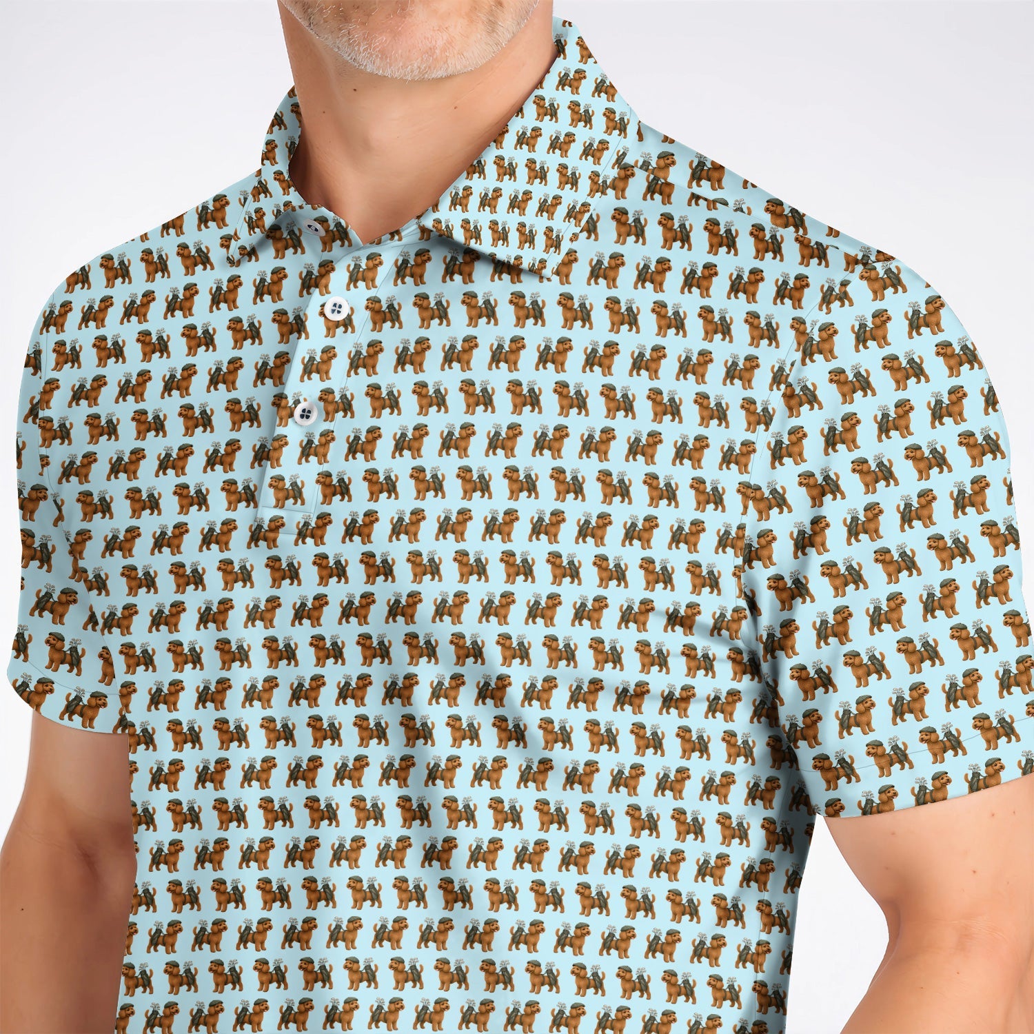 Funny Dog Pattern Golf Shirt, Poodle Golf Polos, Golf Gift For Golfer